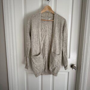 Frank & Oak Wool Blend Tweed Open Long Cardigan, size S/M